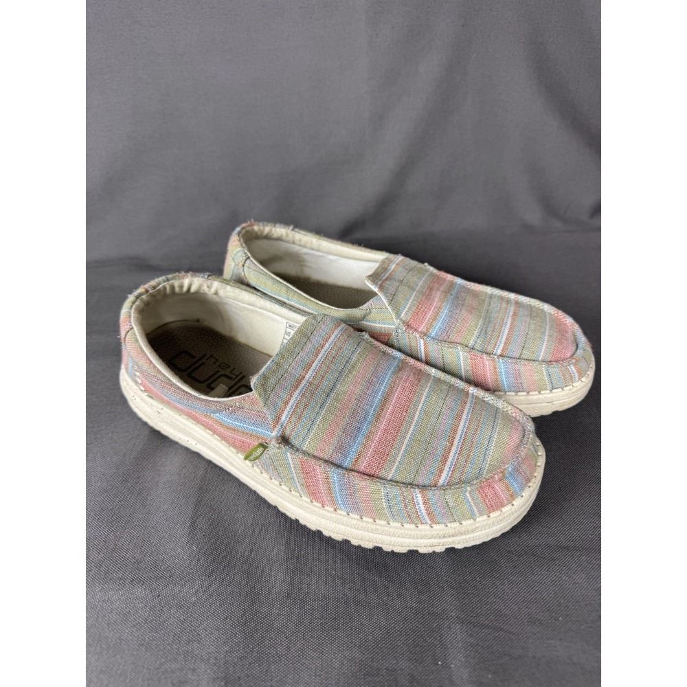 Hey Dude Misty Chambray Stripes Women's Slip On Shoes Size 8 Casual